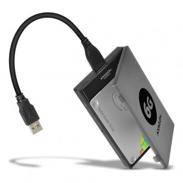 Axagon ADSA-1S6 tallennusaseman kotelo HDD- SSD-kotelo Musta 2.5"