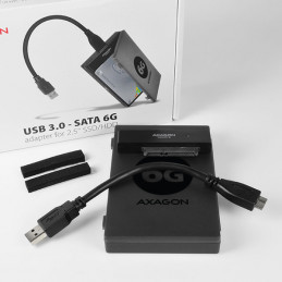 Axagon ADSA-1S6 tallennusaseman kotelo HDD- SSD-kotelo Musta 2.5"