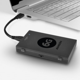 Axagon ADSA-1S6 tallennusaseman kotelo HDD- SSD-kotelo Musta 2.5"