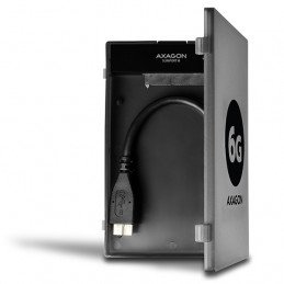 Axagon ADSA-1S6 tallennusaseman kotelo HDD- SSD-kotelo Musta 2.5"