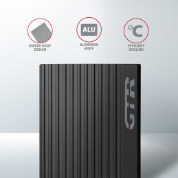Axagon EEM2-GTR tallennusaseman kotelo SSD-kotelo Musta M.2