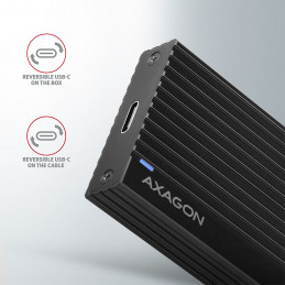 Axagon EEM2-GTR tallennusaseman kotelo SSD-kotelo Musta M.2