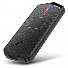 Axagon EEM2-GAM, USB-C 10Gbps - NVMe & SATA SSD GAME M.2 box, bezšroubkový SSD-kotelo Musta