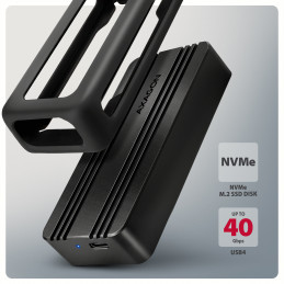 Axagon EEM2-40G tallennusaseman kotelo SSD-kotelo Musta M.2