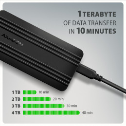 Axagon EEM2-40G tallennusaseman kotelo SSD-kotelo Musta M.2