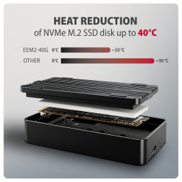 Axagon EEM2-40G tallennusaseman kotelo SSD-kotelo Musta M.2