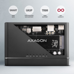 Axagon ADSA-CC USB-C 10Gbps - NVMe M.2 SSD & SATA 2.5 3.5 SSD HDD CLONE MASTER 2 - Digital Daten - NVMe USB 3.2 Gen 2 (3.1 Gen