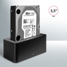 Axagon ADSA-SN tallennusaseman telakointiasema USB 3.2 Gen 1 (3.1 Gen 1) Type-A Musta