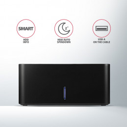 Axagon ADSA-SN tallennusaseman telakointiasema USB 3.2 Gen 1 (3.1 Gen 1) Type-A Musta