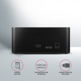 Axagon ADSA-SN tallennusaseman telakointiasema USB 3.2 Gen 1 (3.1 Gen 1) Type-A Musta