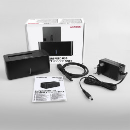 Axagon ADSA-SN tallennusaseman telakointiasema USB 3.2 Gen 1 (3.1 Gen 1) Type-A Musta