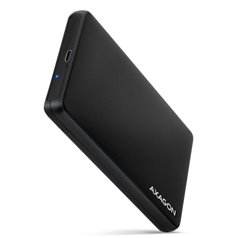 Axagon EE25-SLC tallennusaseman kotelo HDD- SSD-kotelo Musta 2.5"