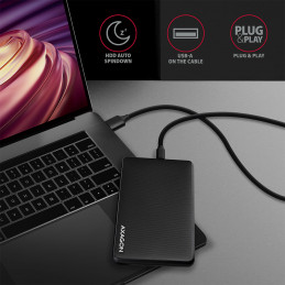 Axagon EE25-SLC tallennusaseman kotelo HDD- SSD-kotelo Musta 2.5"