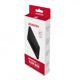Axagon EE25-SLC tallennusaseman kotelo HDD- SSD-kotelo Musta 2.5"