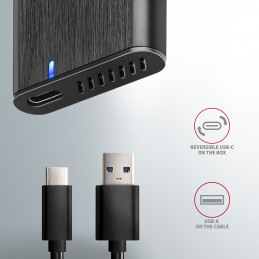 Axagon EEM2-SBC externes Gehäuse für M.2 SSDs USB-C 3.2 Gen 2 - schwarz SSD-kotelo Musta