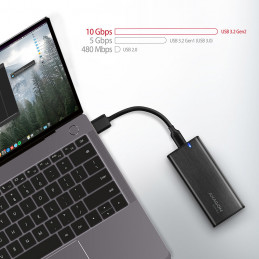 Axagon EEM2-SBC externes Gehäuse für M.2 SSDs USB-C 3.2 Gen 2 - schwarz SSD-kotelo Musta