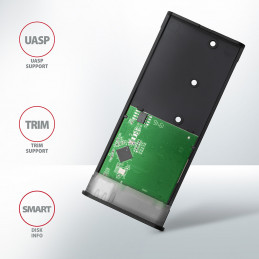 Axagon EEM2-SBC externes Gehäuse für M.2 SSDs USB-C 3.2 Gen 2 - schwarz SSD-kotelo Musta