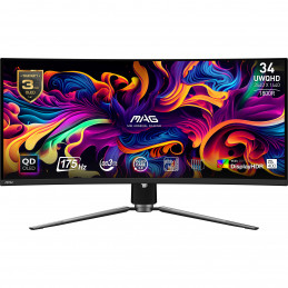MSI MAG 341CQP QD-OLED tietokoneen litteä näyttö 86,4 cm (34") 3440 x 1440 pikseliä UltraWide Quad HD Musta