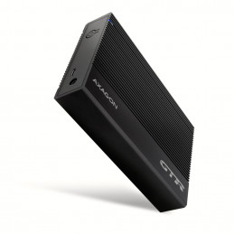 Axagon EE35-GTR USB-C 5Gbps - SATA 6G, 3.5 RIBBED box BLACK - USB Typ C HDD-kotelo Musta 3.5"