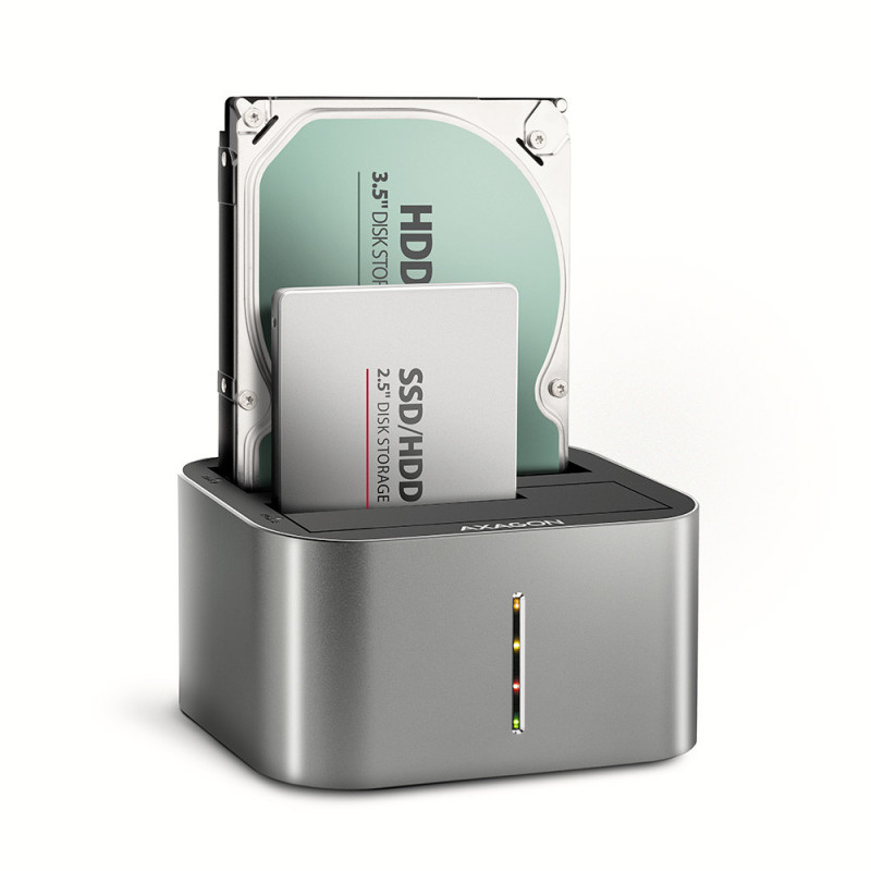 Axagon ADSA-DC tallennusaseman telakointiasema USB 3.2 Gen 1 (3.1 Gen 1) Type-A Harmaa