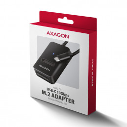 Axagon ADM2-CM tallennusaseman kotelo SSD-kotelo Musta M.2 USB-virta