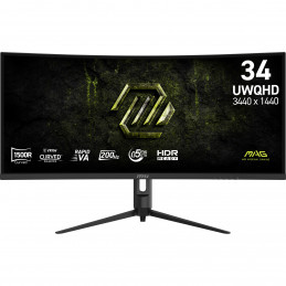 MSI MAG 342CQRF E20 tietokoneen litteä näyttö 86,4 cm (34") 3440 x 1440 pikseliä UltraWide Quad HD LCD Musta