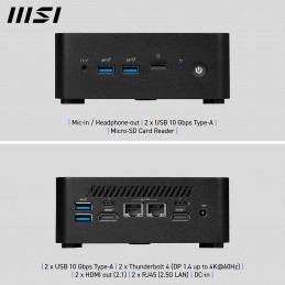 MSI Cubi NUC 1MG-014BEU Mini PC Musta 100U Intel® SoC