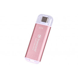 Transcend TS2TESD300P ulkoinen SSD 2 TB USB Type-C Vaaleanpunainen