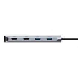 Targus DOCK427GL kannettavien tietokoneiden telakka ja porttitoistin Langallinen USB 3.2 Gen 2 (3.1 Gen 2) Type-C Harmaa