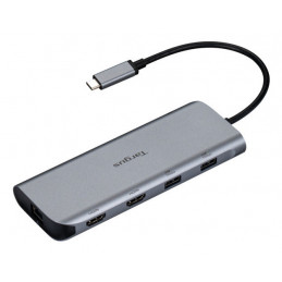 Targus DOCK427GL kannettavien tietokoneiden telakka ja porttitoistin Langallinen USB 3.2 Gen 2 (3.1 Gen 2) Type-C Harmaa