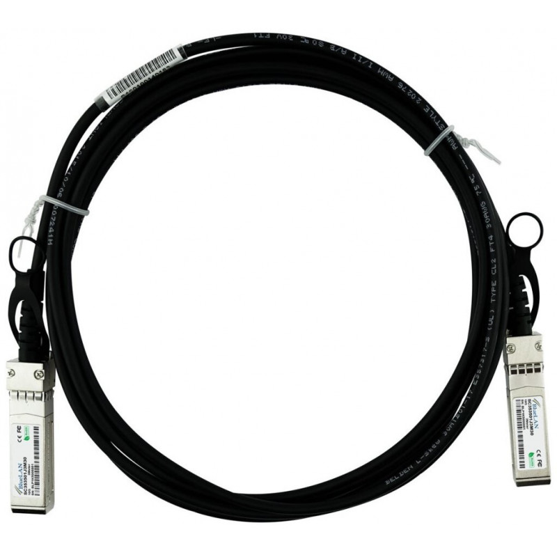 BlueOptics UACC-DAC-SFP10-0.5M-BL InfiniBand- ja kuituoptiikkakaapeli 0,5 m SFP+ Musta