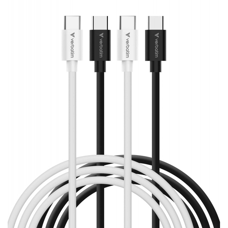 Verbatim 32391 USB-kaapeli USB 2.0 1 m USB C 0,48 Gbit s 60 W Musta, Valkoinen