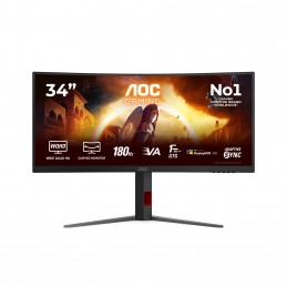 AOC G4 CU34G4CAP tietokoneen litteä näyttö 86,4 cm (34") 3440 x 1440 pikseliä UltraWide Quad HD LCD Musta, Punainen