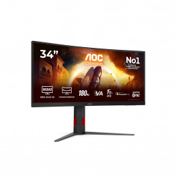 AOC G4 CU34G4CAP tietokoneen litteä näyttö 86,4 cm (34") 3440 x 1440 pikseliä UltraWide Quad HD LCD Musta, Punainen