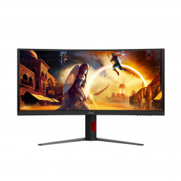 AOC G4 CU34G4CAP tietokoneen litteä näyttö 86,4 cm (34") 3440 x 1440 pikseliä UltraWide Quad HD LCD Musta, Punainen