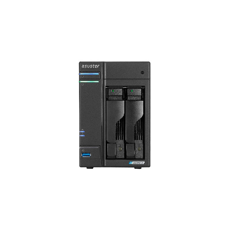 Asustor LOCKERSTOR 2 Gen2 + (AS6702T v2) NAS Työpöytä Intel® Celeron® N5105 4 GB DDR4 0 TB ADM Musta