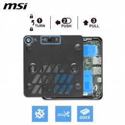 MSI Cubi NUC AI+ 3MG-002EU Copilot+ PC Intel Core Ultra 9 386H 32 GB DDR5-SDRAM 1 TB SSD Windows 11 Pro Mini PC Musta