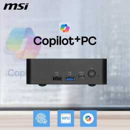 MSI Cubi NUC AI+ 3MG-003EU Copilot+ PC Intel Core Ultra 7 355 16 GB DDR5-SDRAM 1 TB SSD Windows 11 Pro Mini PC Musta