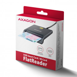 Axagon CRE-SM3TC älykortin lukijalaite Sisätila USB USB Type-C Harmaa