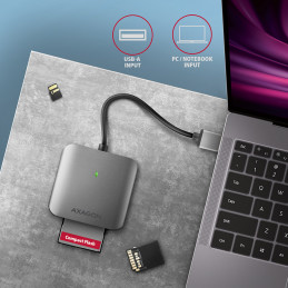 Axagon CRE-S3 External card reader USB-A 3.2 Gen 1 3-slot & lun SD microSD CF kortinlukija USB 3.2 Gen 1 (3.1 Gen 1) Type-A