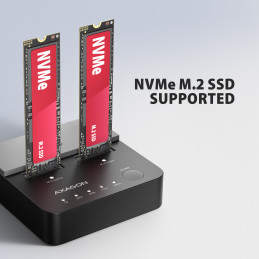Axagon ADSA-M2C22L tallennusaseman telakointiasema USB 3.2 Gen 2x2 Type-C Musta