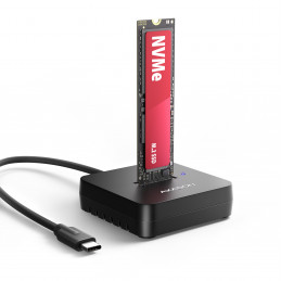 Axagon ADSA-M2C11L tallennusaseman telakointiasema USB 3.2 Gen 2 (3.1 Gen 2) Type-C Musta