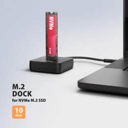 Axagon ADSA-M2C11L tallennusaseman telakointiasema USB 3.2 Gen 2 (3.1 Gen 2) Type-C Musta