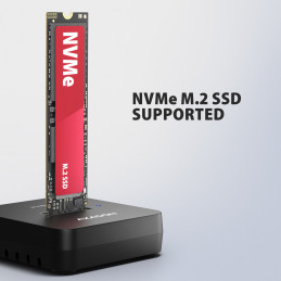Axagon ADSA-M2C11L tallennusaseman telakointiasema USB 3.2 Gen 2 (3.1 Gen 2) Type-C Musta