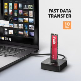 Axagon ADSA-M2C11L tallennusaseman telakointiasema USB 3.2 Gen 2 (3.1 Gen 2) Type-C Musta
