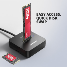 Axagon ADSA-M2C11L tallennusaseman telakointiasema USB 3.2 Gen 2 (3.1 Gen 2) Type-C Musta