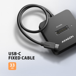 Axagon ADSA-M2C11L tallennusaseman telakointiasema USB 3.2 Gen 2 (3.1 Gen 2) Type-C Musta