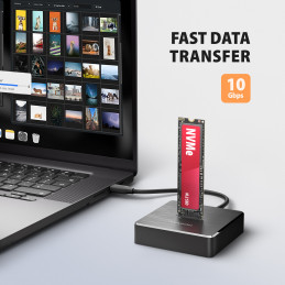 Axagon ADSA-M2C11 tallennusaseman telakointiasema USB 3.2 Gen 2 (3.1 Gen 2) Type-C Musta