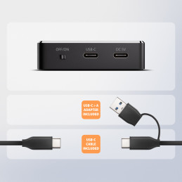 Axagon ADSA-M2C11 tallennusaseman telakointiasema USB 3.2 Gen 2 (3.1 Gen 2) Type-C Musta