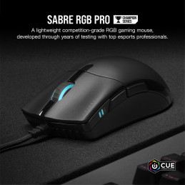 Corsair SABRE RGB PRO hiiri Pelaaminen Oikeakätinen USB A-tyyppi Optinen 18000 DPI